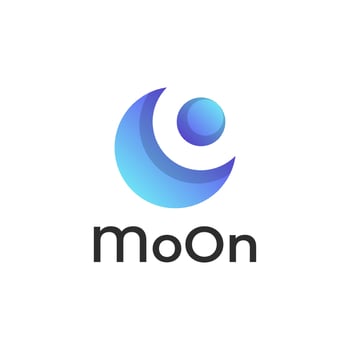 negative space letter O with moon Logo vector