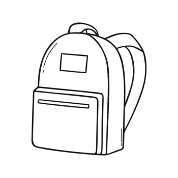 Hand drawn camping or school backpack doodle. Bag for travel in sketch style. Vector illustration isolated on white background.