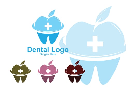 Dental Health Logo Vector, Keeping And Caring For Teeth, Design For Screen Printing, Company,Stickers,Background vector