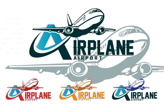 airplane logo icon, hovering in the air, corporate design, shirt, screen printing, sticker, winged vehicle vector