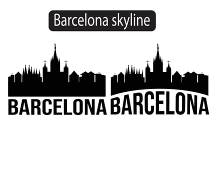 Barcelona city skyline silhouette vector illustration