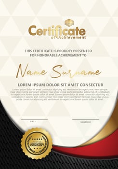 Certificate template with textured background, vector