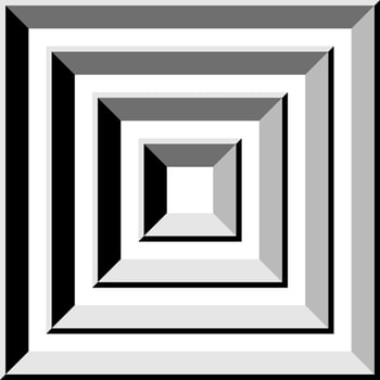 Tunnel gray square, abstract shape, vector illustration
