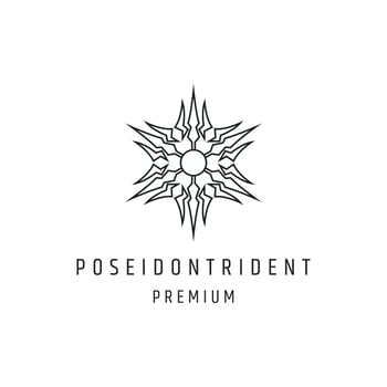 Trident logo icon flat design template vector