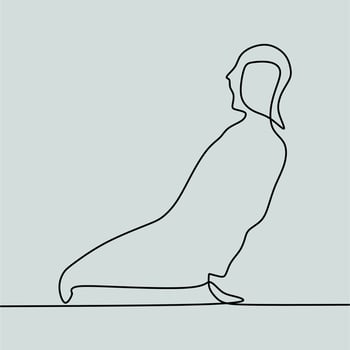 continuous line drawing on people play football vector