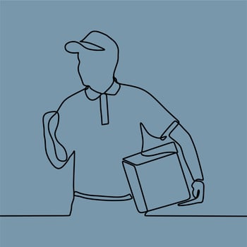 continuous line drawing on courier vector