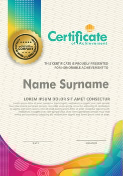 Certificate template with texture modern pattern background, vector