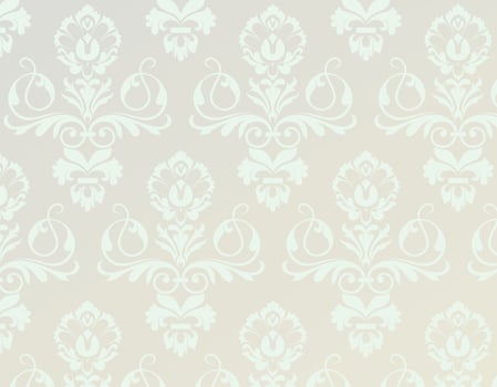 Seamless silver leaves wallpaper. Vector