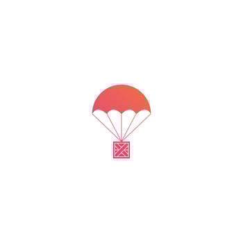 Hot air balloon icon, modern minimal flat design style, vector illustration