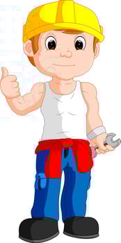 mechanic cartoon thumb up vector