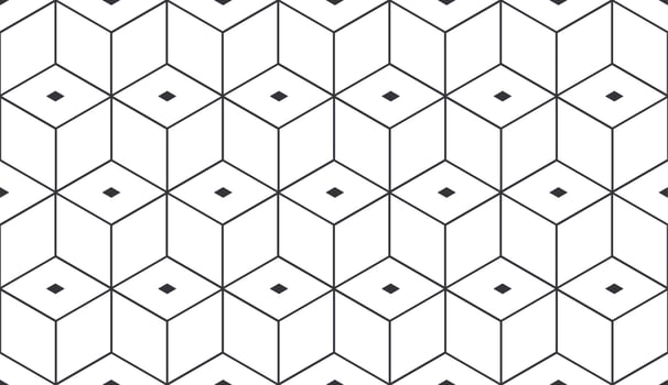 Seamless geometric pattern. Cubic hexagon texture. Rhombus mesh background. Vector EPS 10.