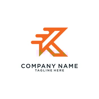 Initial K letter Logo design concept. Vector abstract letter K logo.