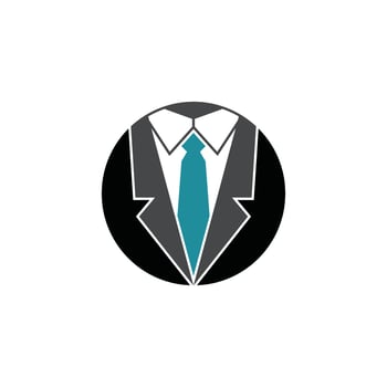 Tuxedo man logo design vector illustration. Tuxedo shirt