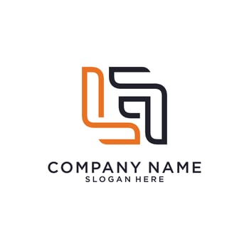 LF or FL initial Letter Logo Design vector. vector