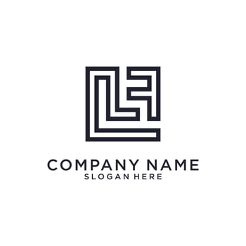 LF or FL initial Letter Logo Design vector. vector