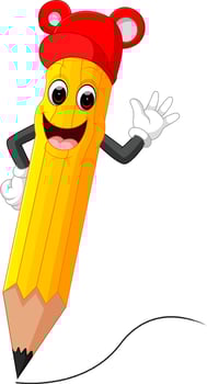 Cute pencil cartoon vector