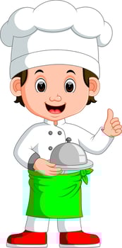 boy chef cartoon vector