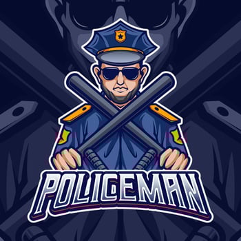Police Mascot Logo Template Design vector
