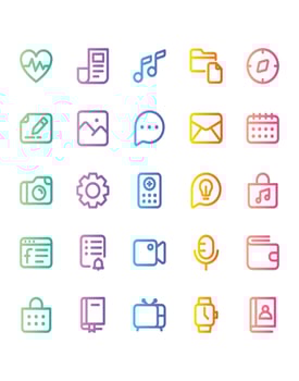 Home Screen Icon Set 30 isolated on white background vector