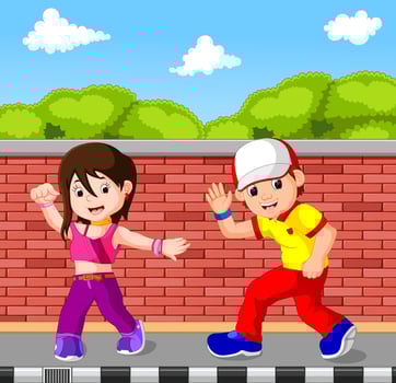 hip hop dancer cartoon vector