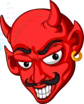 red devil head cartoon vector
