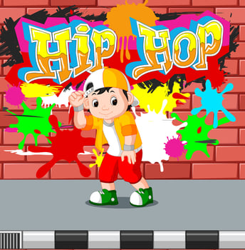 kids dancing hip hop vector