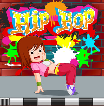 kids dancing hip hop vector