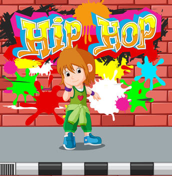 kids dancing hip hop vector