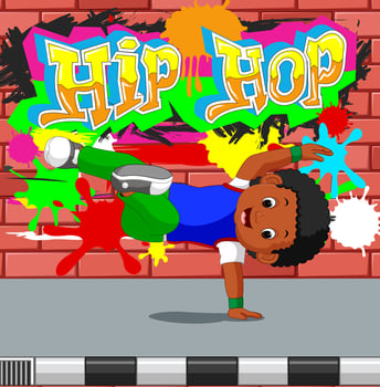 kids dancing hip hop vector