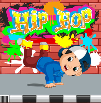 kids dancing hip hop vector