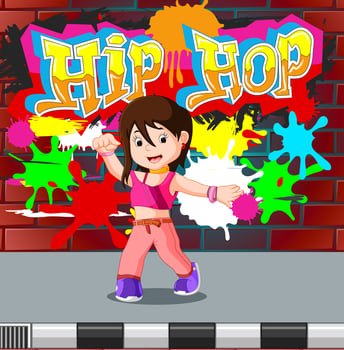 kids dancing hip hop vector