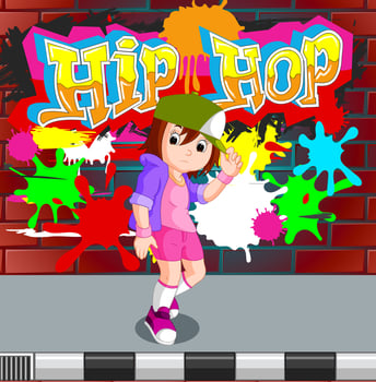 kids dancing hip hop vector