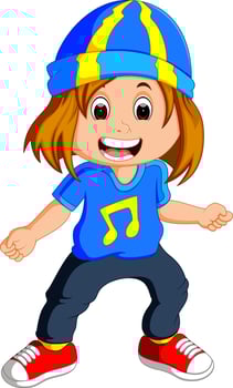 little girl dancing vector