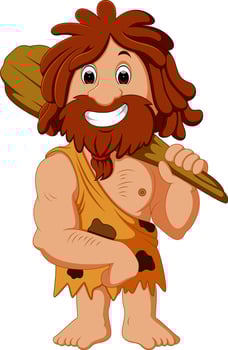 Cartoon caveman smiling vector