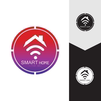 Wifi House Vector Logo.Smart City Tech Icon Vector. City Net Logo Concept Vector