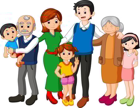 Big family together vector