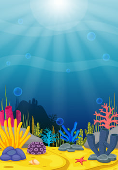 Underwater scene with tropical coral reef vector