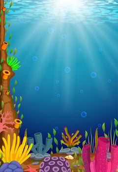 Underwater scene with tropical coral reef vector