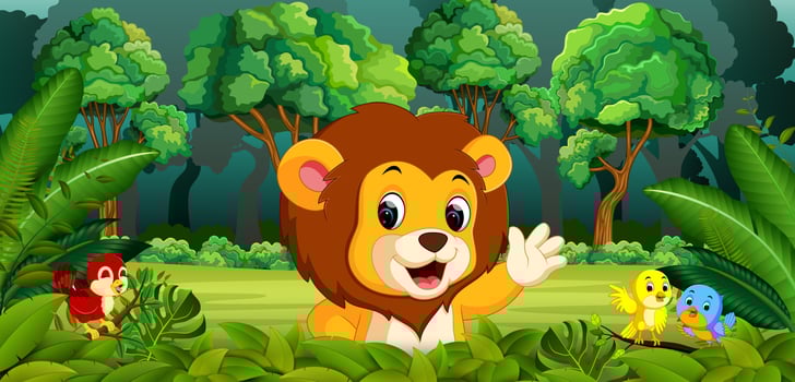 Lion in the forest vector