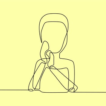 continuous line drawing on someone make up vector