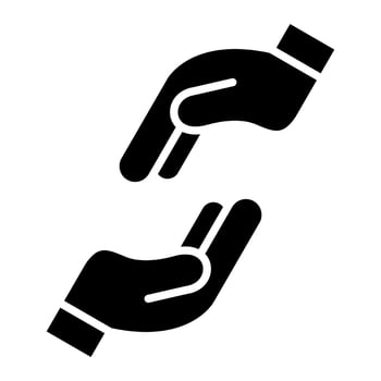 Helping Hand Glyph Icon vector
