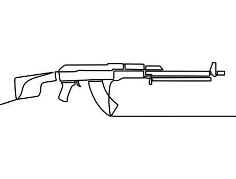 continuous line drawing on gun vector