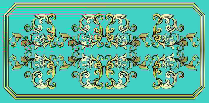 Seamless patchwork tile. Majolica pottery tile. Portuguese and Spain decor. Ceramic tile in talavera style. Vector illustration.  Abstract seamless patchwork pattern with geometric and floral ornament