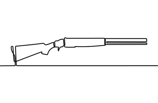 continuous line drawing on gun vector