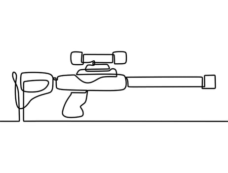 continuous line drawing on gun vector
