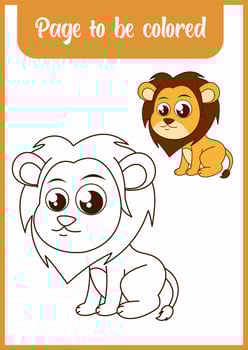 coloring book for kids . cute lion vector