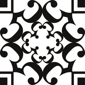 Seamless patchwork tile. Majolica pottery tile. Portuguese and Spain decor. Ceramic tile in talavera style. Vector illustration.  Abstract seamless patchwork pattern with geometric and floral ornament