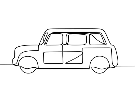 continuous line drawing on car vector