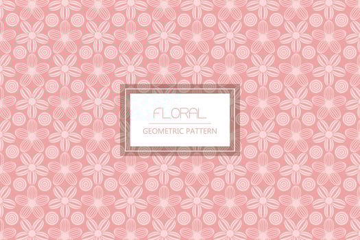 Subtle pink geometric floral seamless pattern vector