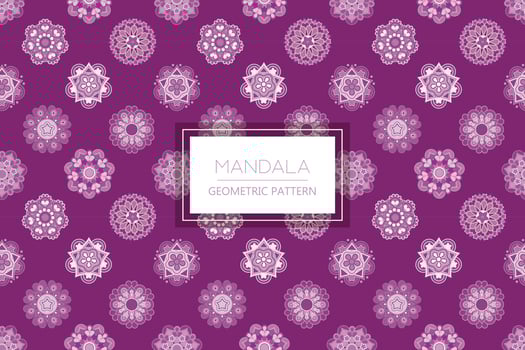 White mandala floral seamless background pattern vector